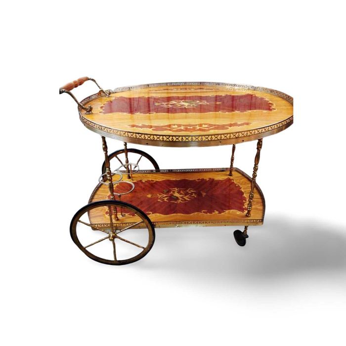 Старинна количка за сервиране с интарзия