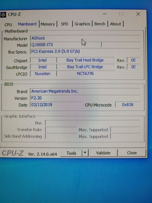 Kit Mini ITX MB Asrock Q1900B-ITX,2,00GHZ,8Gb DDR3.