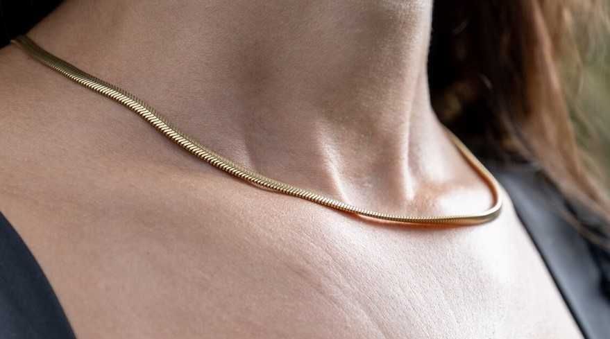 Сребърно колие змийска плетка, изящтно сребърно колие, сребро 925