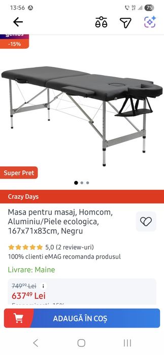 Masa pentru masaj portabila