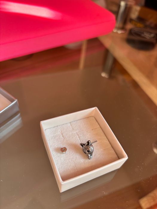 Сребърна обица Лисица