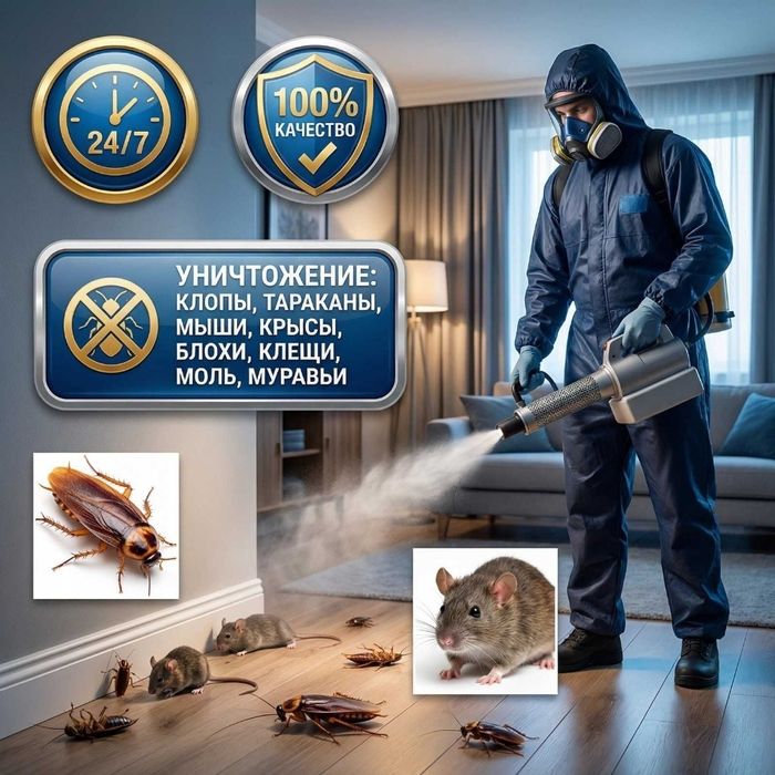 Уничтожение клопов и тараканов, и.т.д