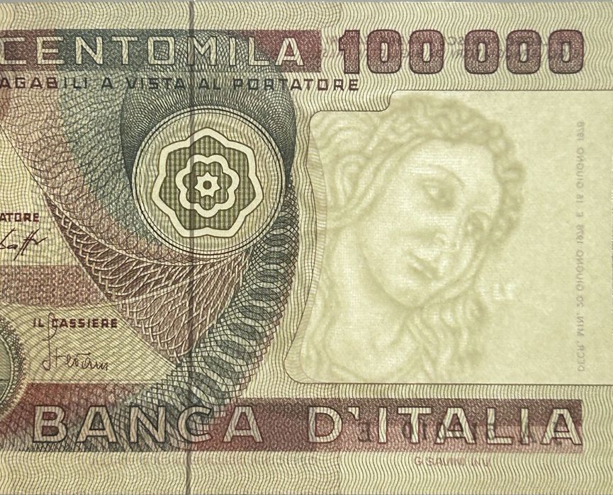 Italy 100000 Lire Maria Montessori Banknote 1994 P-112 Collectible
