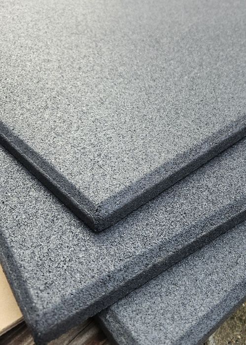 Висок клас каучукова/гумена фитнес настилка 100x100×2см тъмно сив цвят