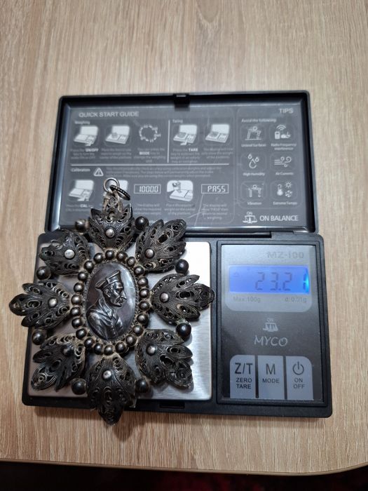 Pandativ/medalion antik argint masiv filigram