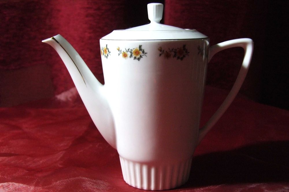 Serviciu de cafea, portelan fin, pictat manual, 15 piese, ABSOLUT NOU