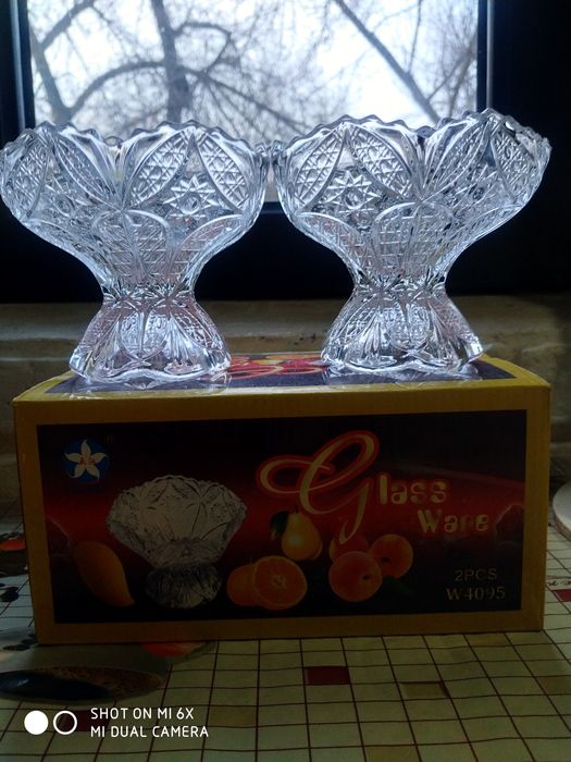 Ваза-креманка  под хрусталь комплект