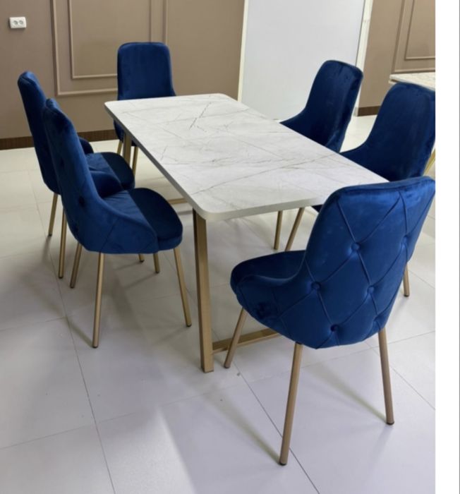 Стол со стульями 150х80  +6 стулья