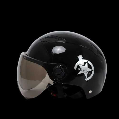 Casca Scuter/Trotineta electrica, marime universara, cu viziera, Negru