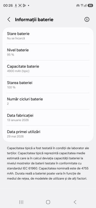 Vand sau Schimb Samsung S 26 Plus White 256 Gb ca nou