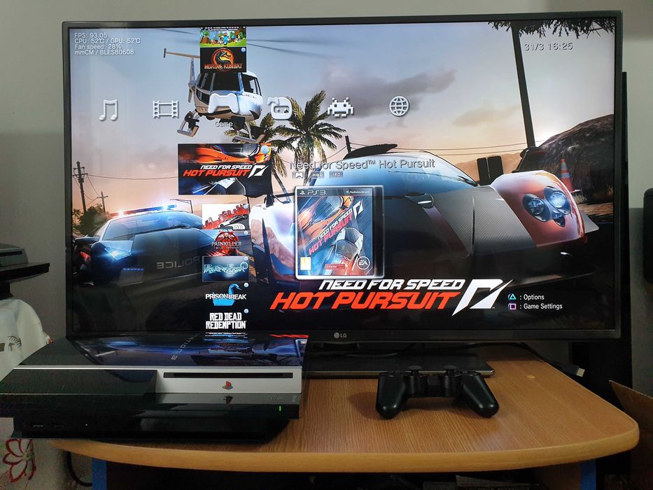 PS3 modat CFW 320 GB + 40 jocuri (GTA V, Red Dead, God of War, NFS)