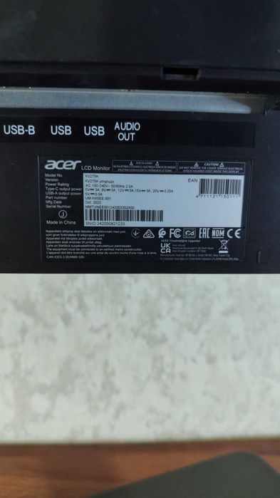 Монитор 4К Acer XV275K