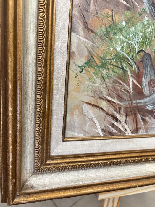 Ръчно рисувана картина на платно в масивна рамка