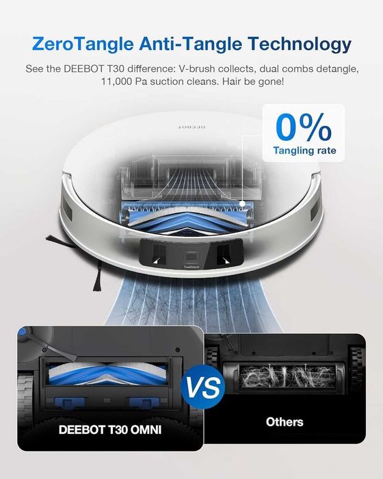 Прахосмукачка робот ECOVACS DEEBOT T30 PRO Omni,Mop11000PA,гореща вода