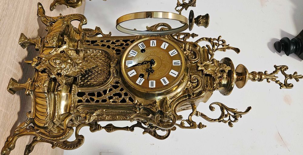 Ceas de semineu mecanic 3 piese Hermle 1978