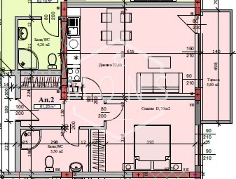 Продава се Двустаен апартамент в Велико Търново, Картала - 69 кв.м за 1448 €/кв.м - Снимка #2