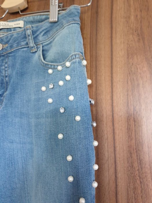 Blugi/jeans de dama, marca lc waikiki, cu perle decorative