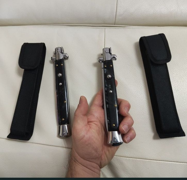 Briceag Italian 34cm, negru ( Stileto AKG + husa inclusa ) nou in cutie