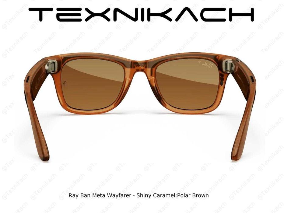 Ray Ban Meta Wayfarer - Shiny Caramel/Polar Brown