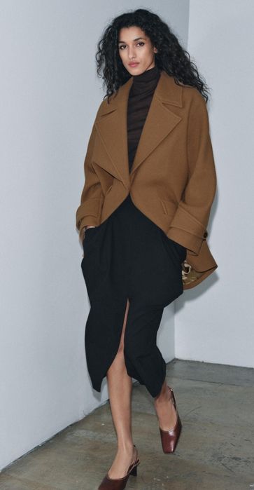 Palton oversize lana Zara Manteco limited edition