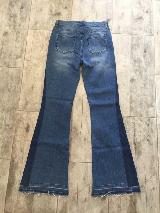 Дънки Nasty Gal Двуцветни Шикор Крачол Висока Такия Размер 29