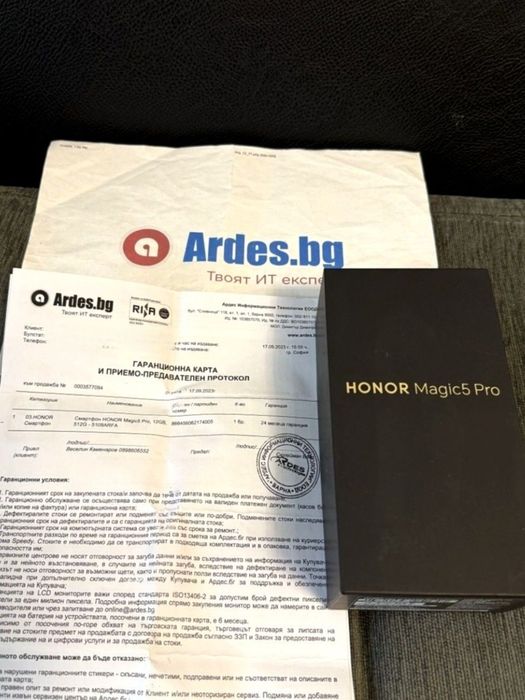 КАТО НОВ 512GB Honor Magic 5 Pro Гаранция Ardes 2025г. Green | Зелен