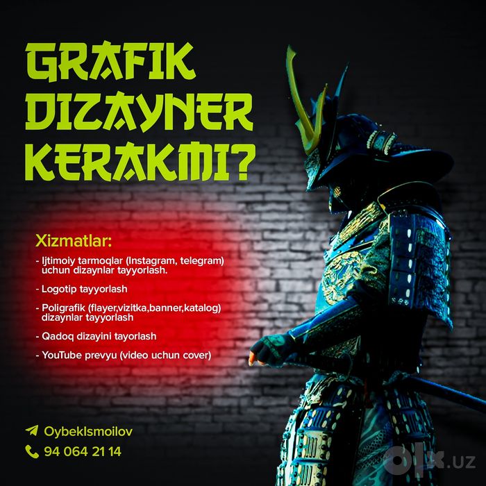 Grafik dizayner xizmati!