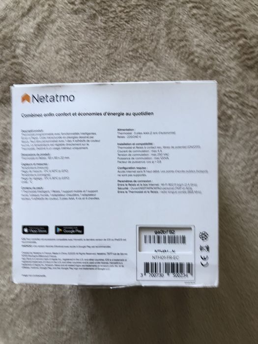 Termostat  wireless, Netatmo programabil, digital, Wi-Fi