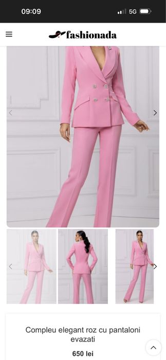 Costum roz dama Bby marimea 36