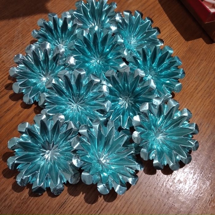 Ёлочная игрушка "Снежинка".  Фольга СССР.