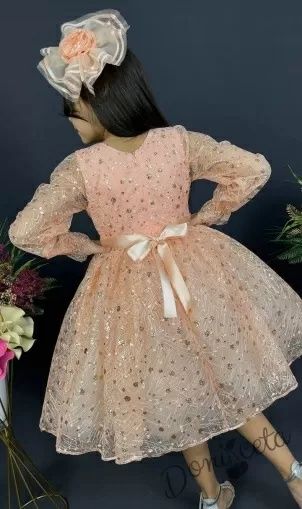Детска Рокля с прасковен цвят