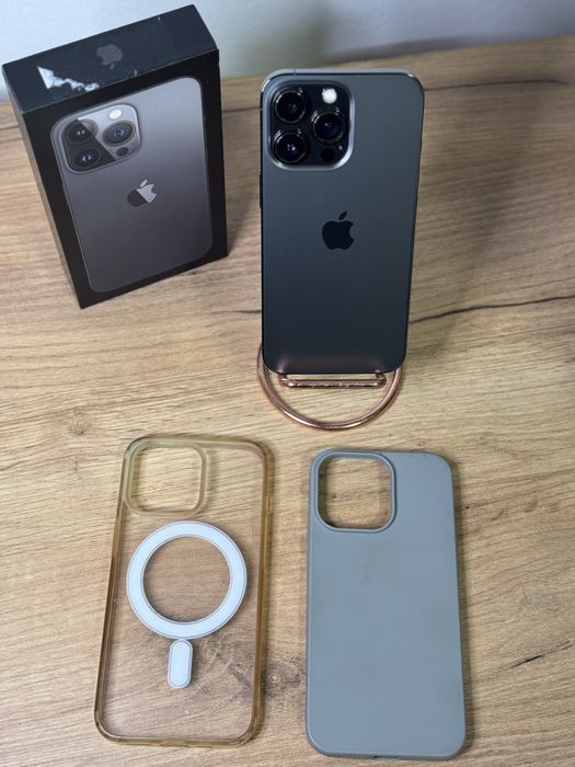 iPhone 13 Pro Graphite ca nou 92% full box + 2 huse / folie / cablu