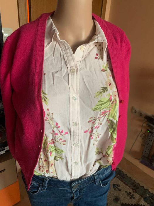 Жилетка Benetton  цвят фуксия ( мерино,