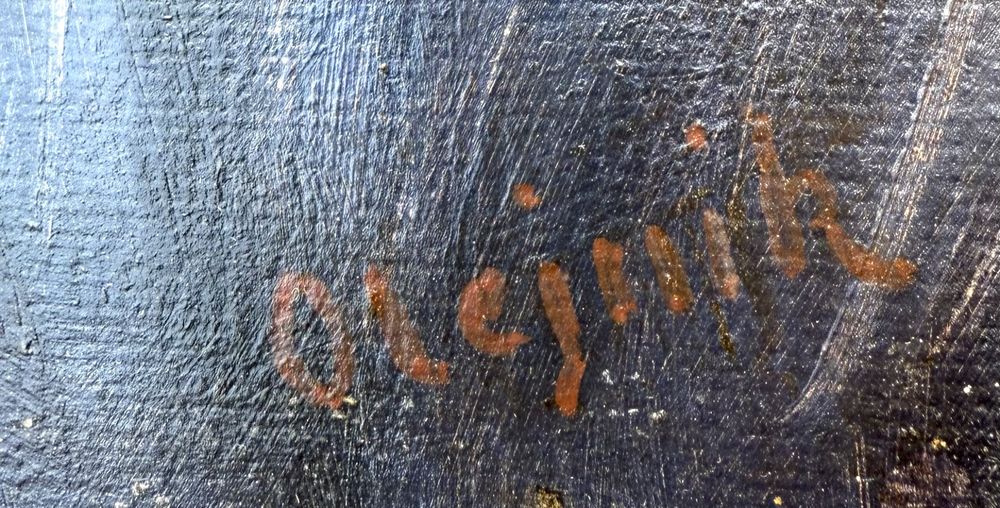 Pictura “Portret fetita” scoala Baia-Mare semnat Olejnic Janka