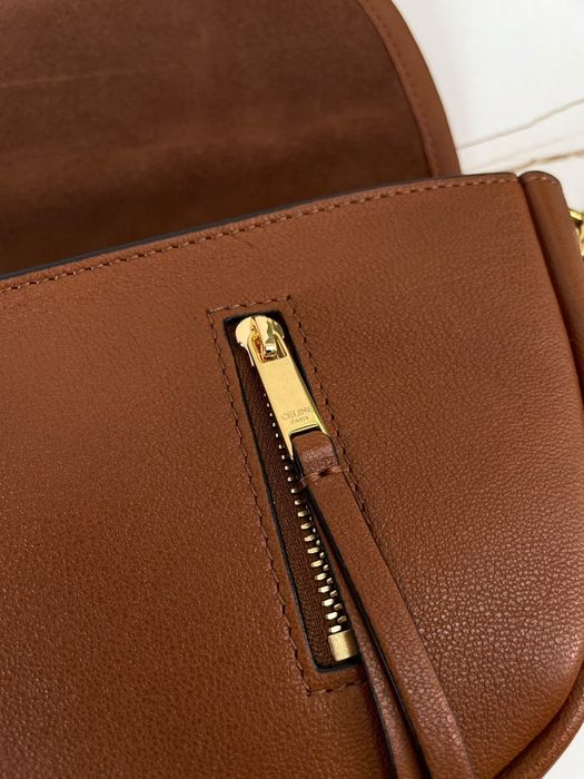 CELINE Soft Triomphe Halfmoon in Shiny Lambskin
