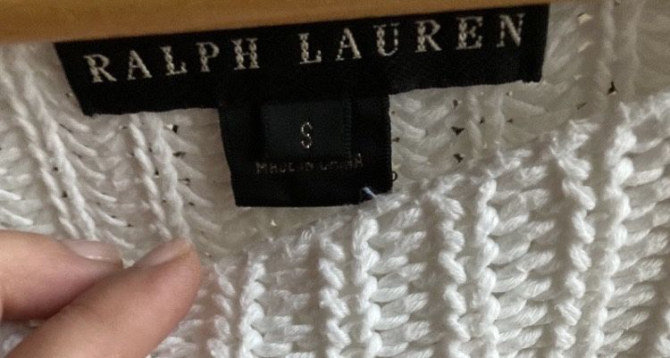 Ralph Lauren pulover alb, S, stare foarte bunǎ