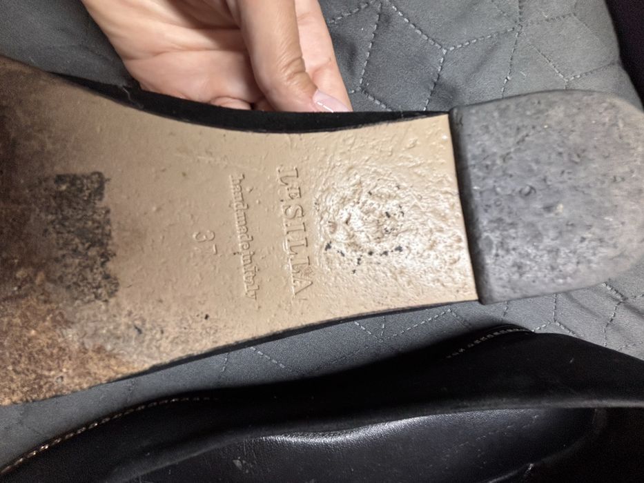Balerini LeSilla din Piele intoarsa cu cristale pe talpa