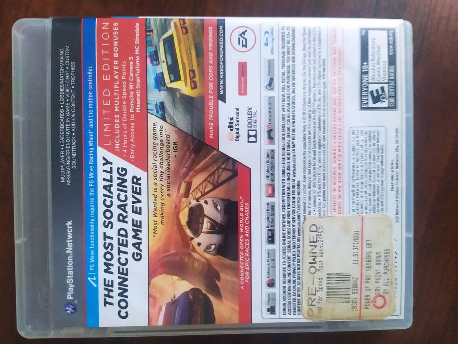 Disk Need for speed Most wanted Limited edition
