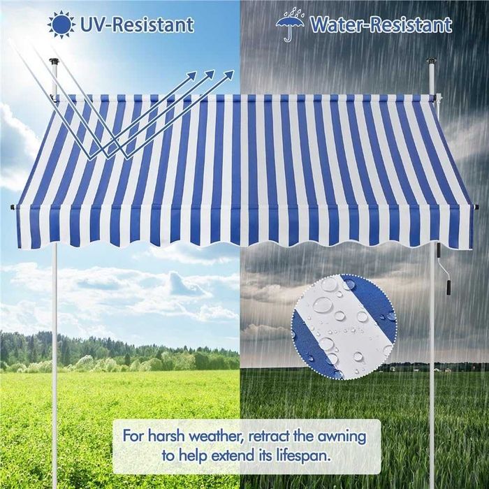 Copertina de balcon cu manivela retractabila, 250cm