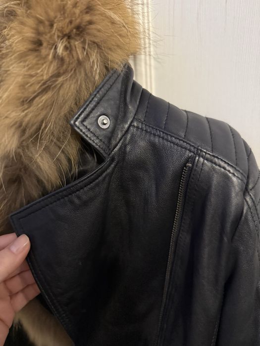 Geaca piele naturala cu blana