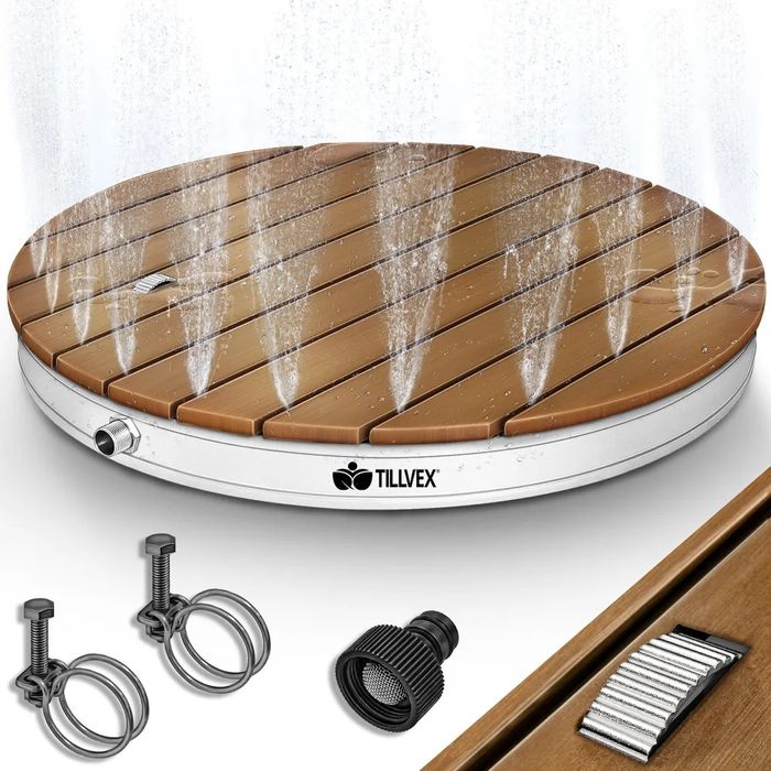 tillvex Градински соларен душ с душ. Два вида слушалка и кранче крачен