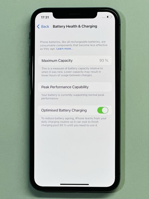 iPhone X Black 93% battery