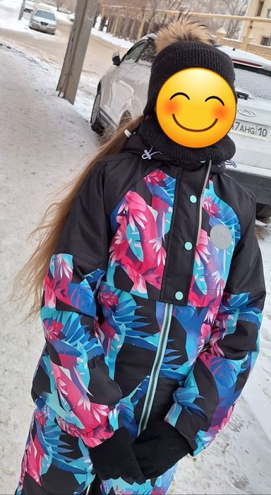 Комбинезон зимний, штаны+куртка,  button blue 140см.