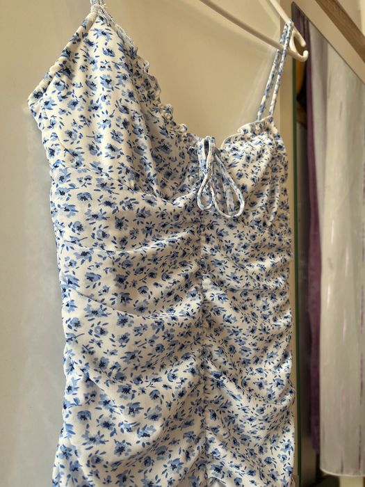 Лятна къса рокля, бяло и синьо, H&M