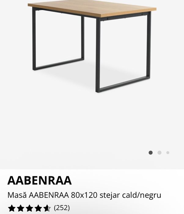 Masa 120x80 cm, cadru metalic