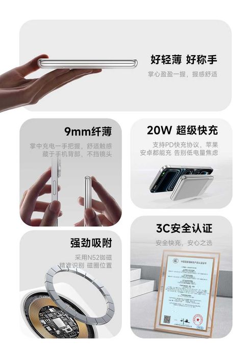 WiWU P088 Ультра Тонкий 5000mAh CCC Magnetic 20W Power Bank iPhone 17