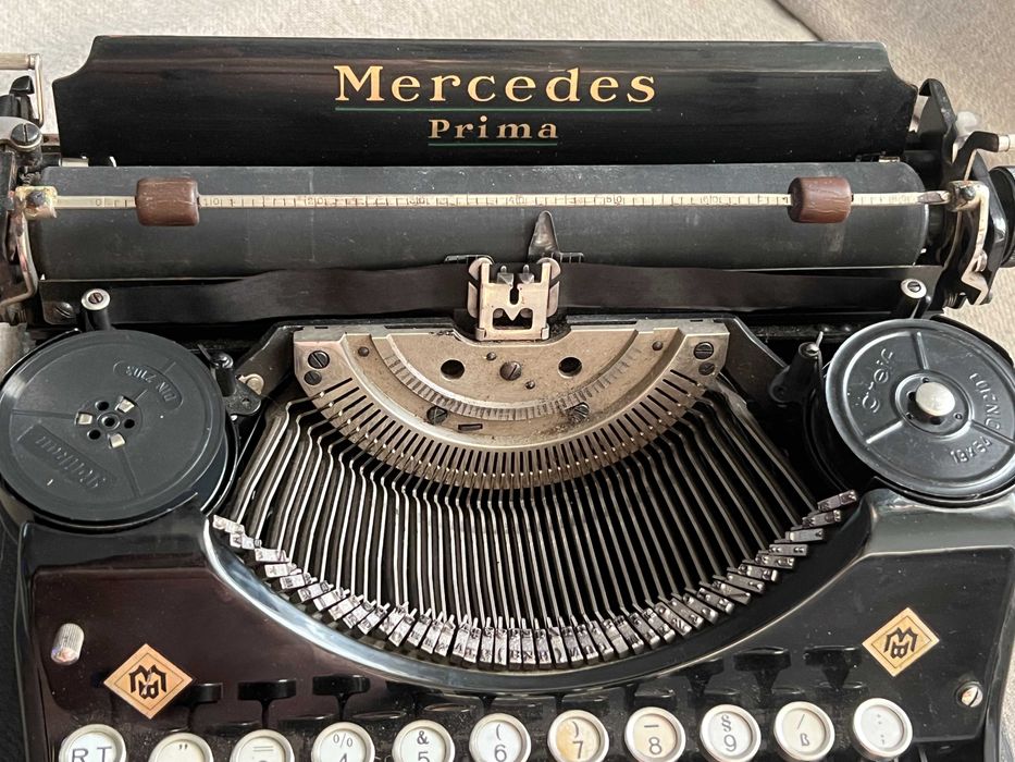 Mașină de scris Mercedes Prima anii 1930 Germania cu husă