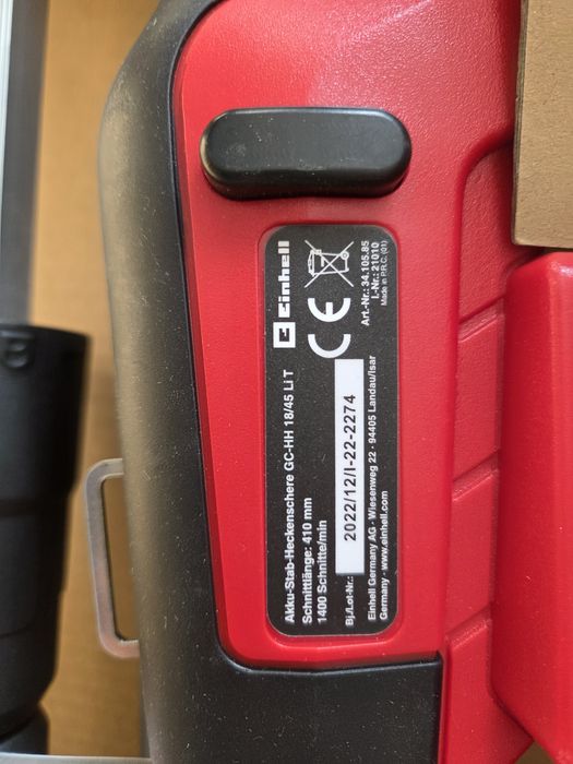 Foarfecă telescopică pentru gard viu Einhell GC-HH 18/45 Li T-Solo Nouă