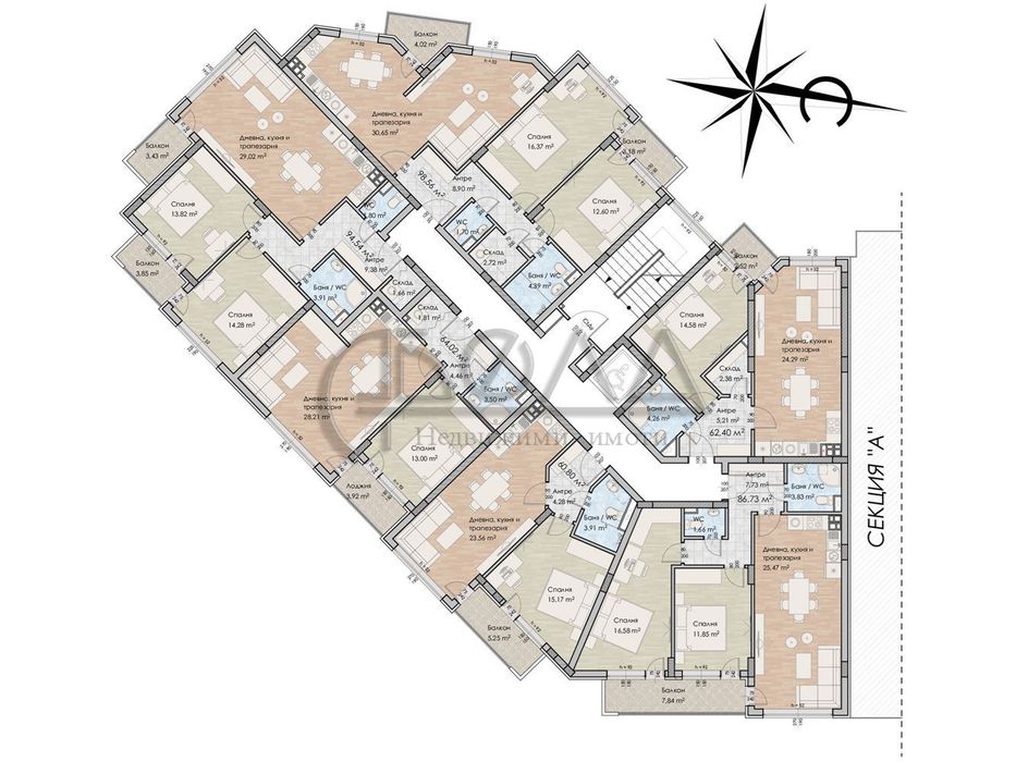 Продава се Тристаен апартамент в София, Обеля 1 - 99 кв.м за 1350 €/кв.м - Снимка #4