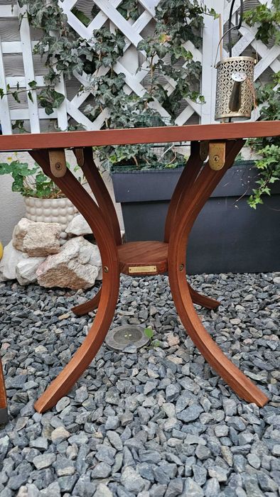 Set lemn eucalipt masa 2 scaune outdoor gradina Tarrington House cafea
